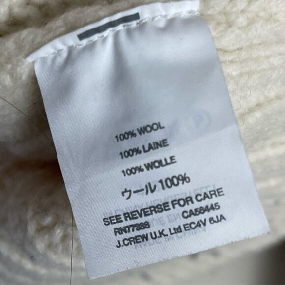 J crew Women’s Pom Pom Sweater 100% wool Crew neck Ivory cable knit size XS - Picture 5 of 8